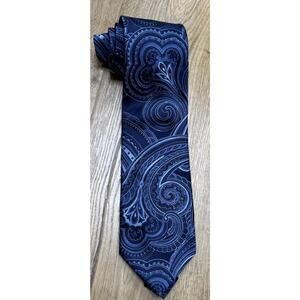 Donald Trump Signature Collection Blue Paisley Tie 100% Silk Necktie